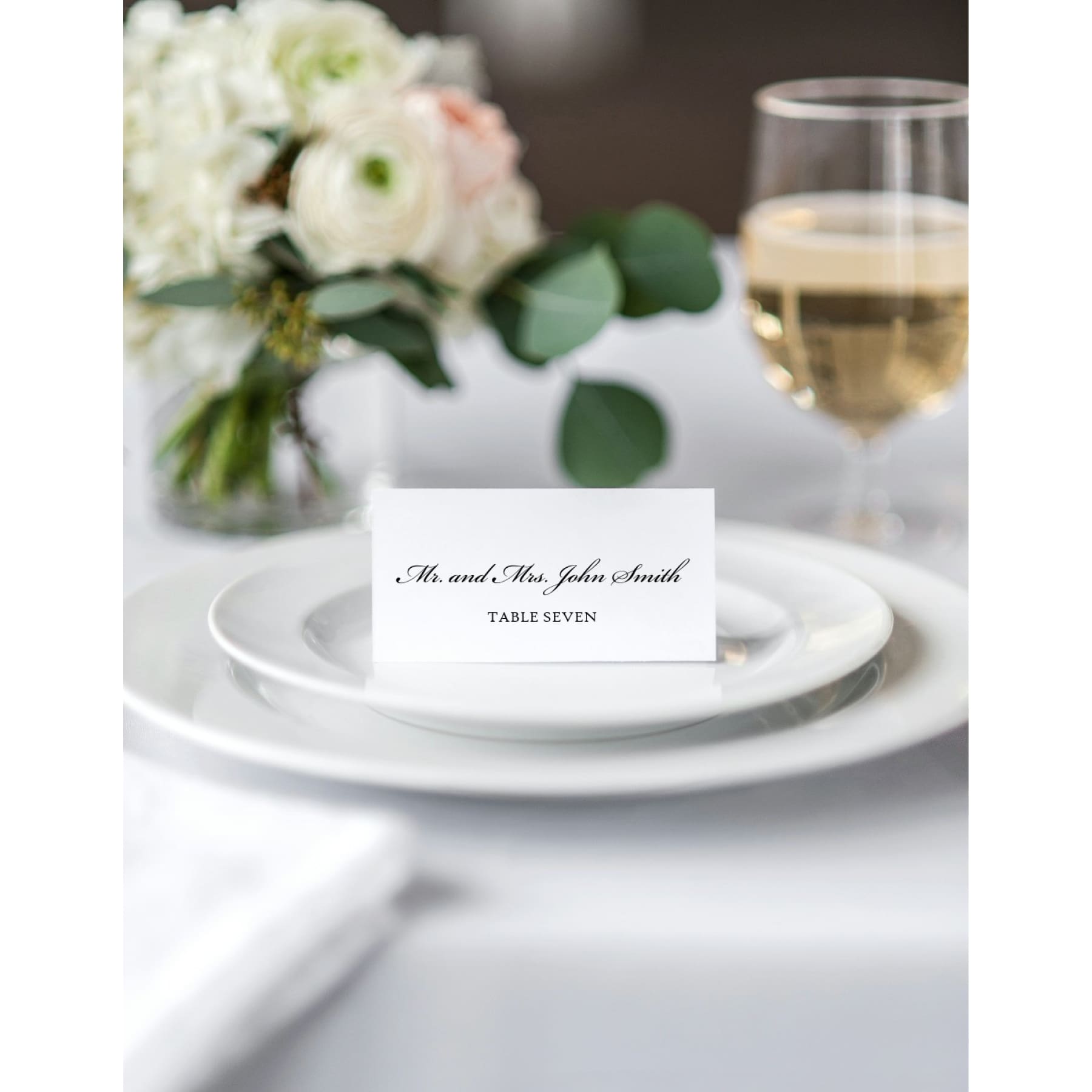 Reception name deals cards