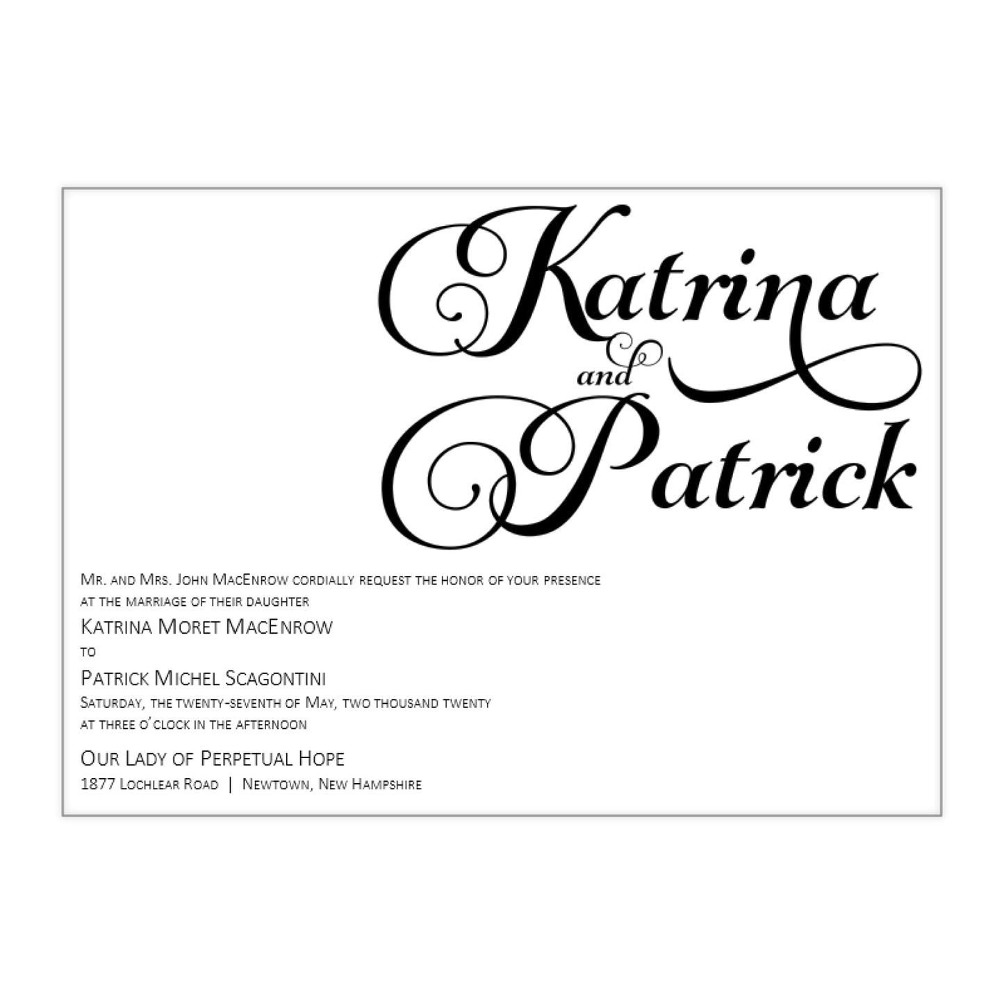 Bold Calligraphy Wedding Invitations, Katrina - All That Glitters Invitations