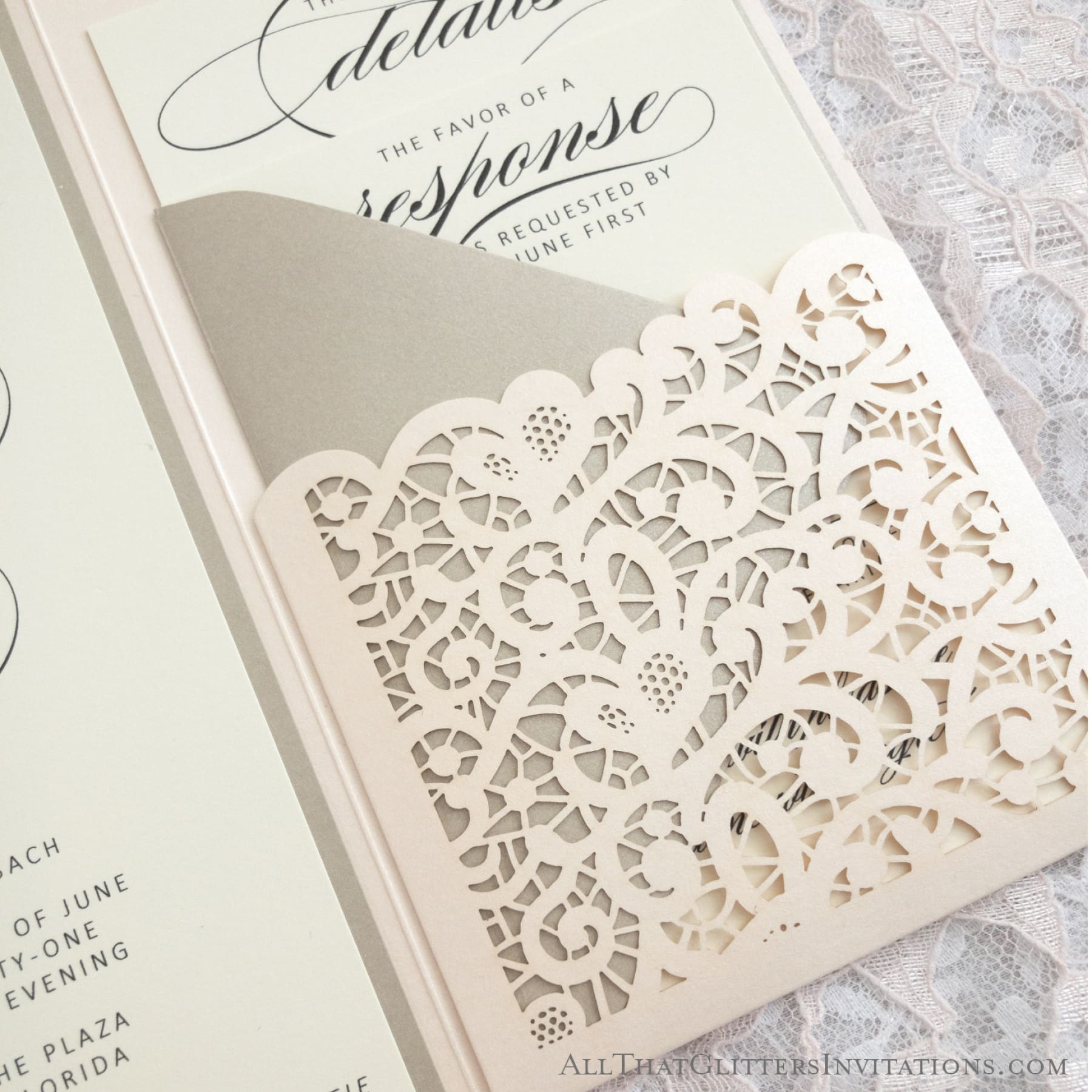 Laser Cut Pocket Wedding Invitation Andrea - Wedding Invitation – All 