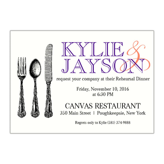 Modern Rehearsal Dinner Invitation, Kylie - All That Glitters Invitations