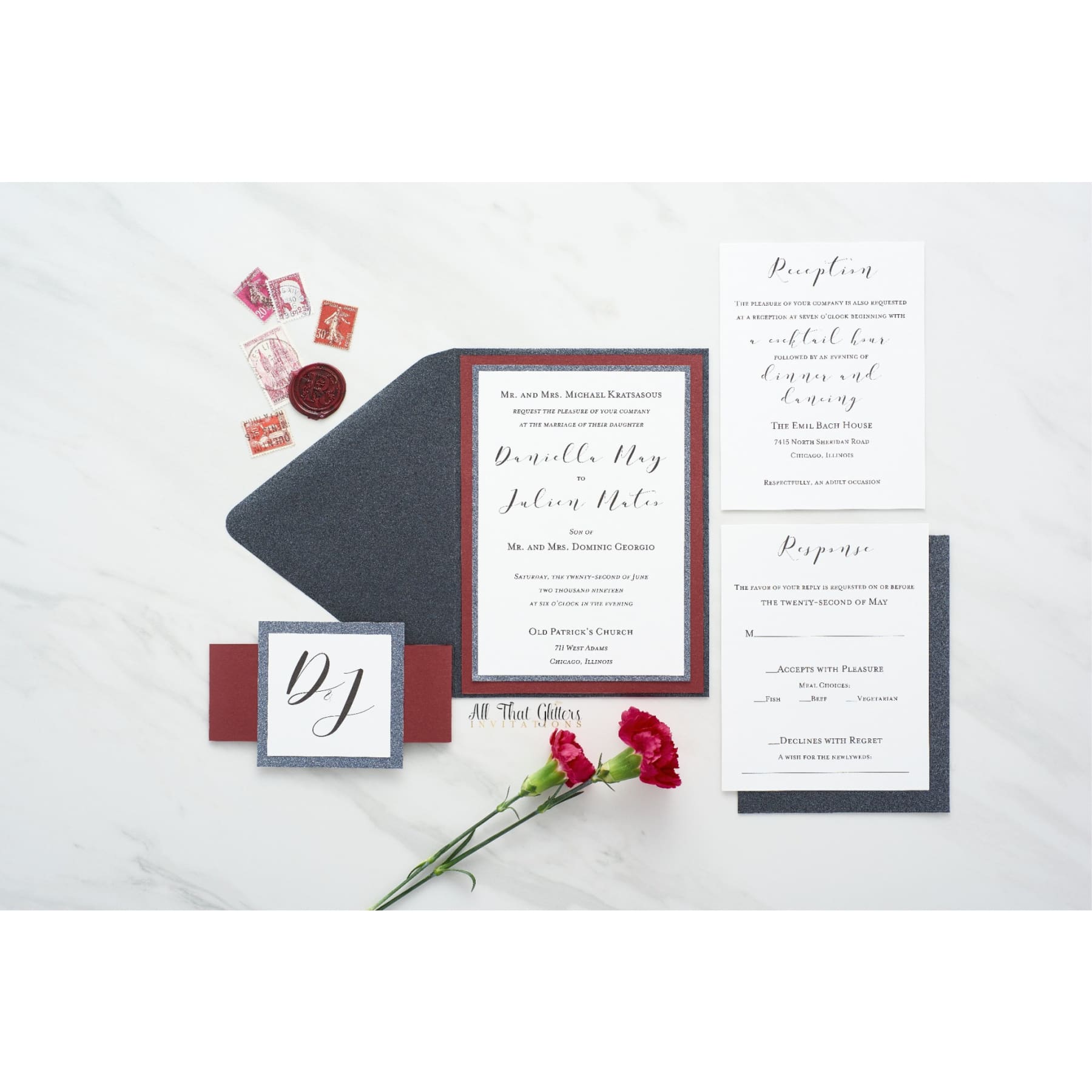 Moody Modern Wedding Invitation Daniella - Wedding Invitation – All ...