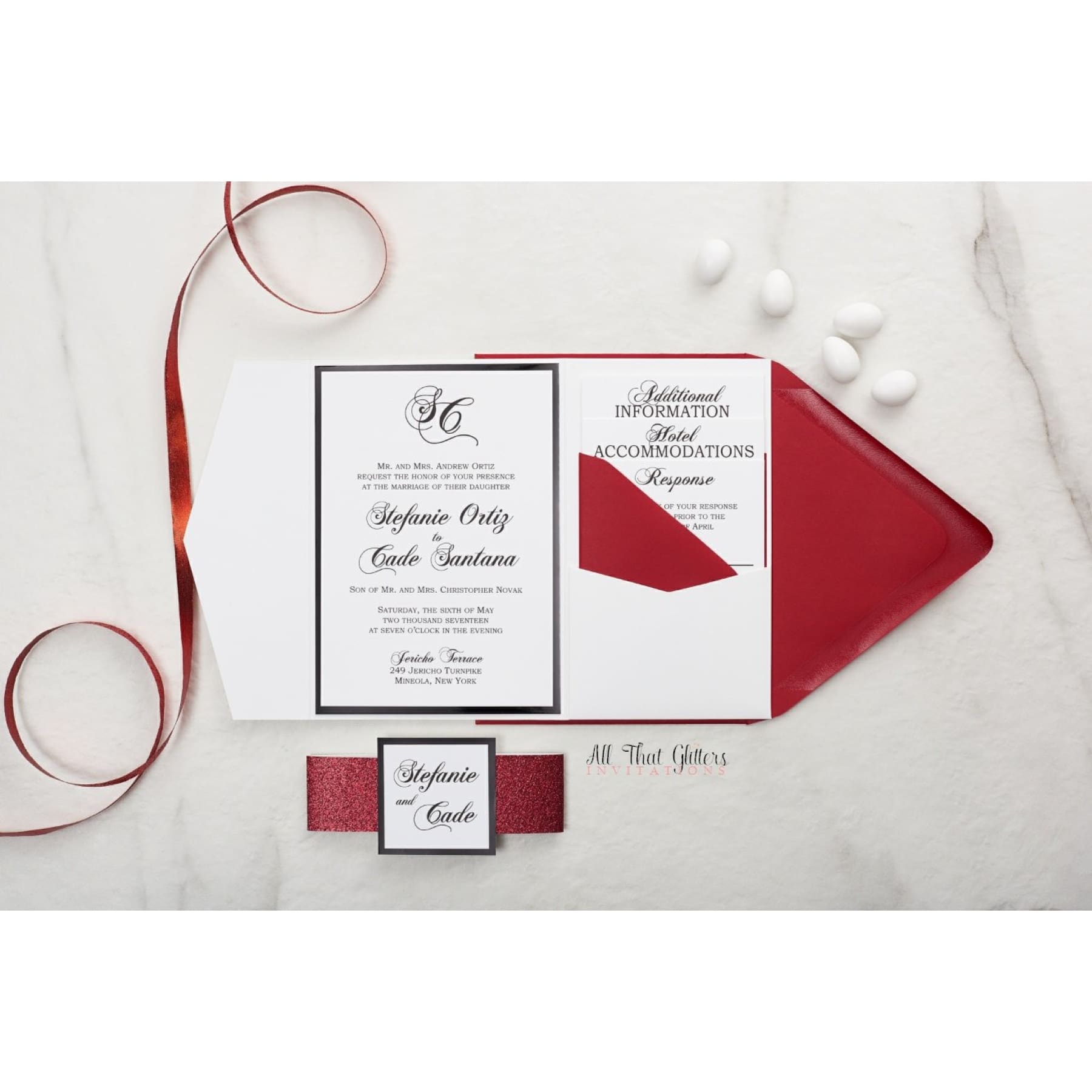 Traditional Wedding Invitation Stefanie - Wedding Invitation – All That ...